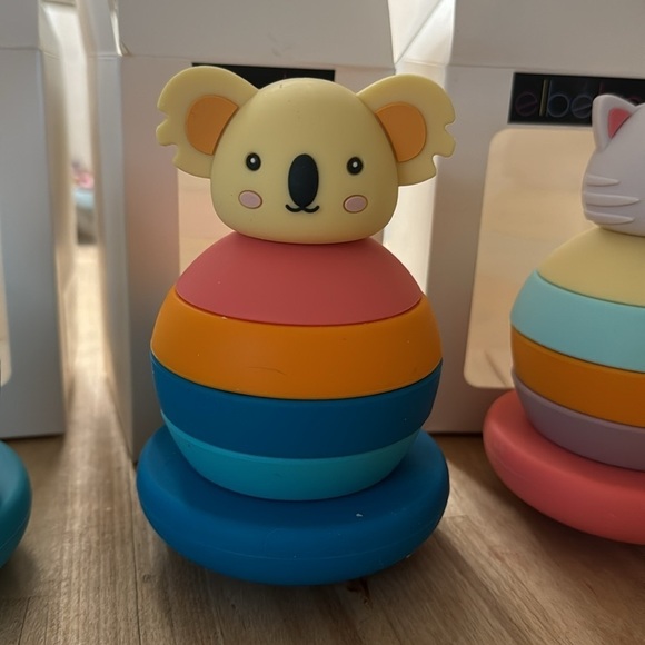 Elbebe Stackable Silicone Animal Toys Infants Bundle of 3 - Picture 3 of 5
